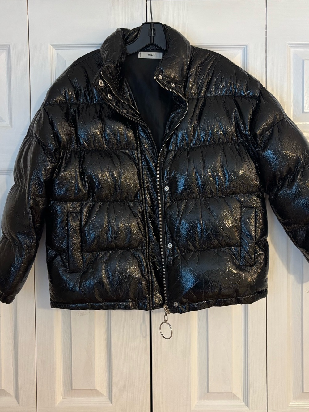 Adika Black Shiny Puffer Jacket